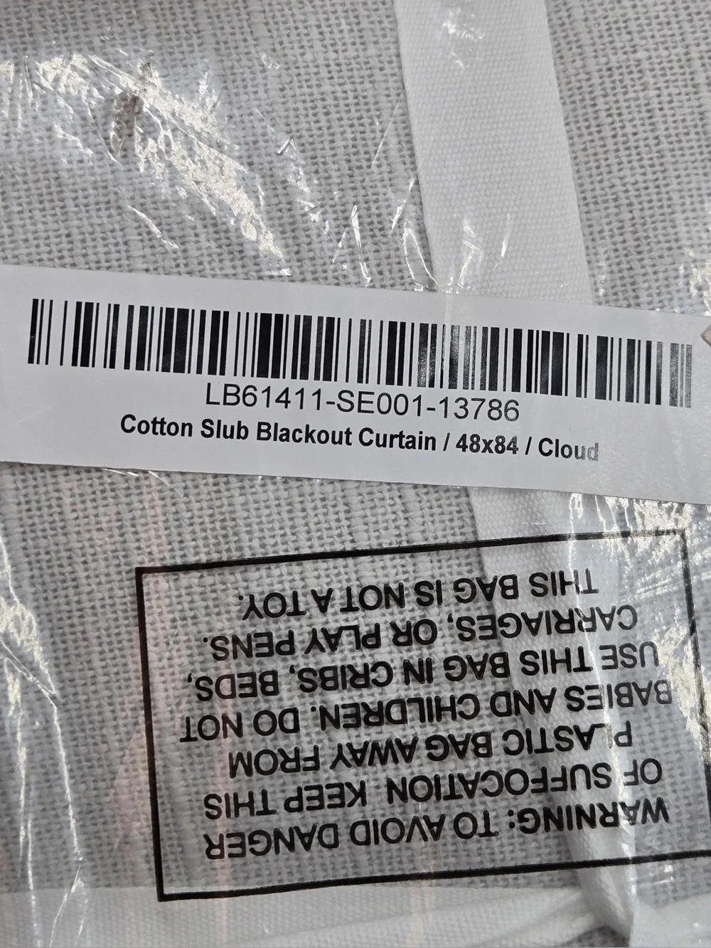 NWT QUINCE Set Of 2 48x84 Cotton Slub Blackout Curtains Cloud 0843